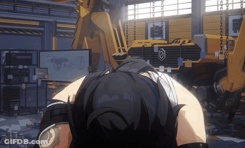 Girl Lying On Floor By Yellow Vehicle Letter A GIF