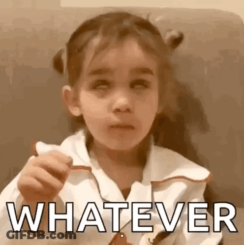 Girl Making Face Saying Whatever GIF