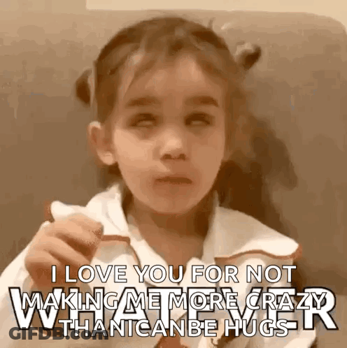 Girl Making Funny Face Saying I Love You GIF