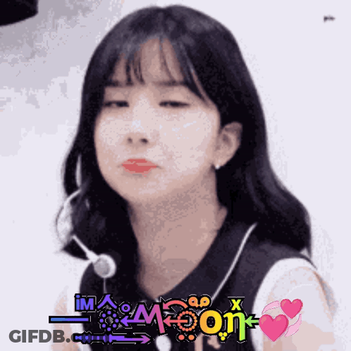 Girl Making Funny Face Saying I'm A Moon GIF