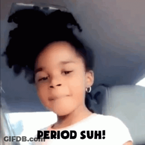 Girl Making Funny Face Saying Period Guh GIF