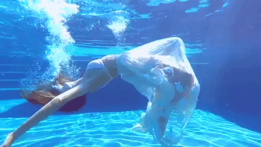 Girl Model Under Water GIF