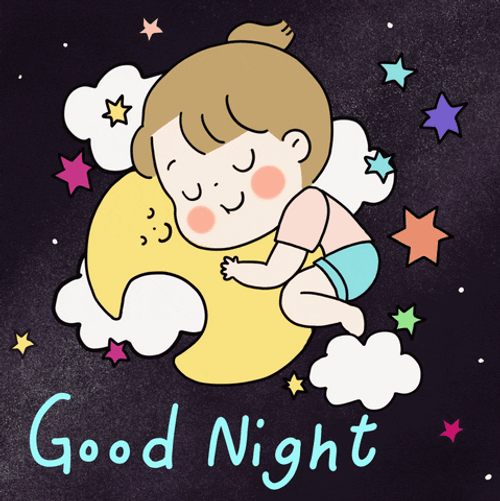 Girl Moon Good Night GIF