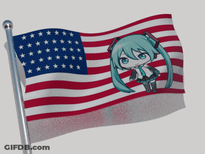 Girl On American Flag GIF
