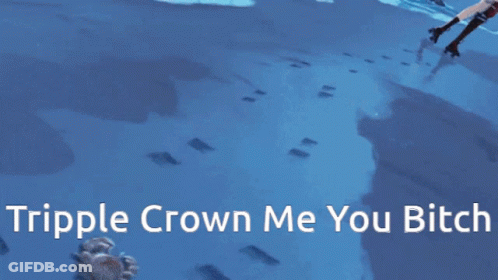 Girl On Beach Saying Triple Crown Me You Bitch GIF