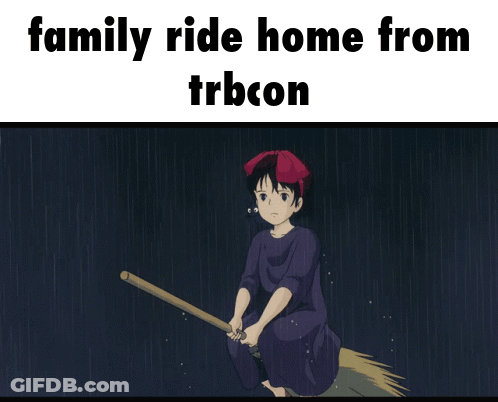 Girl On Broom Family Ride Home GIF