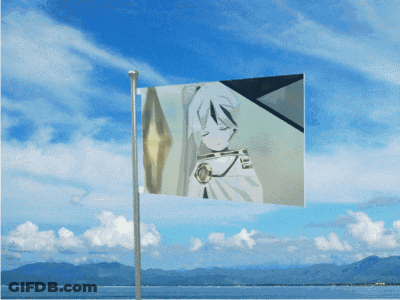 Girl On Flag Flying GIF