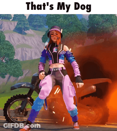 Girl On Motorcycle Saying That's My Dog GIF