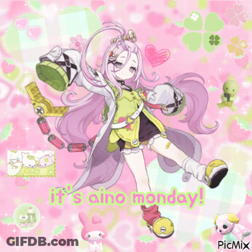 Girl On Pink Background Saying It's A Fine Monday GIF