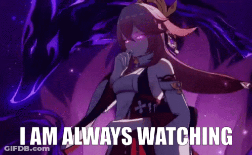 Girl On Purple Background I Am Always Watching GIF