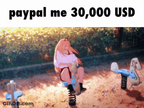 Girl On Seesaw Saying Paypal Me 30000 USD GIF