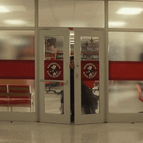 Girl Open The Door With Force GIF