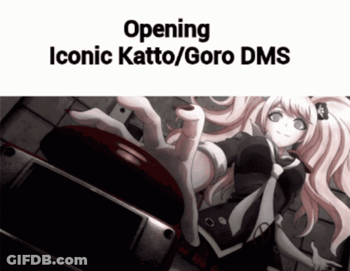 Girl Opening Iconic Katto/Goro DMs GIF