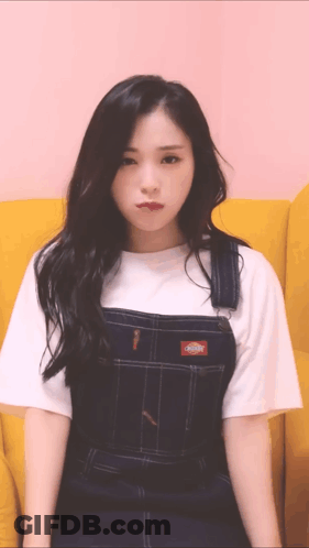 Girl Overalls White Shirt Dickies Logo GIF