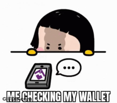 Girl Peeking Over Wall Next To Cell Phone With Speech Bubble GIF