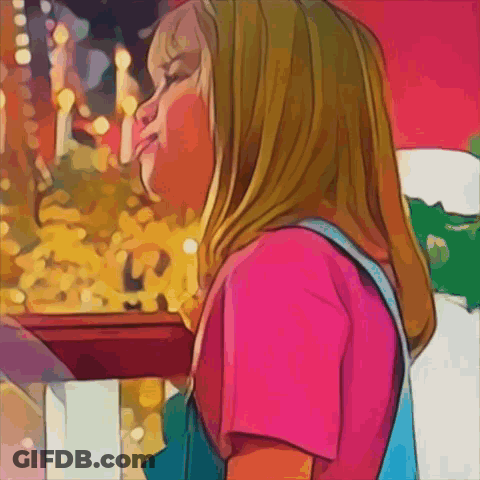 Girl Pink Shirt Blue Overalls Looking Out Window GIF