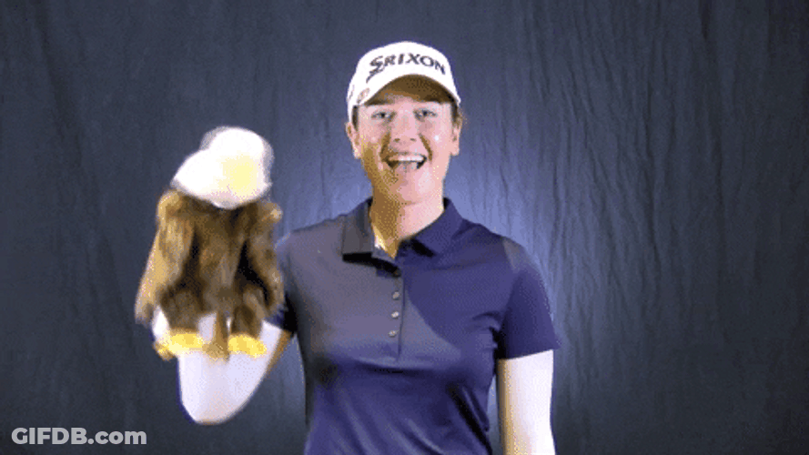 Girl Plays Bald Eagle Puppet GIF