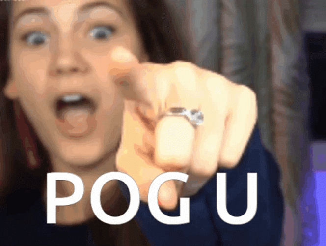 Girl Pog Pointing GIF