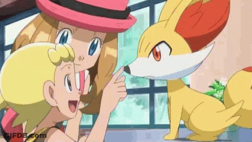 Girl Pointing At Fox While Another Girl Looks On GIF