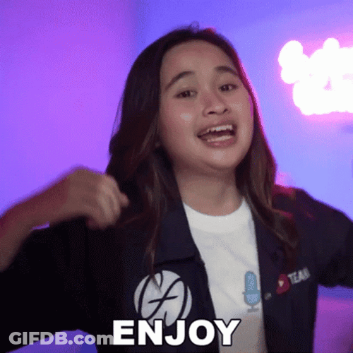 Girl Pointing Up Enjoy GIF