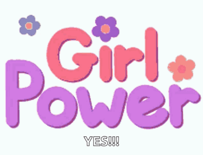 Girl Power Feminine Floral Graphics Design GIF