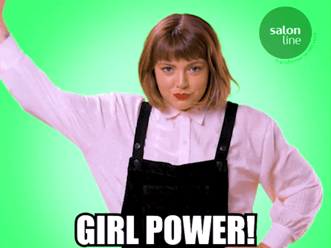 Girl Power Strong Woman Flexing Muscle GIF