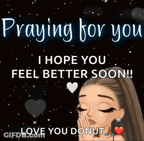 Girl Praying With Hope You Feel Better Donut GIF