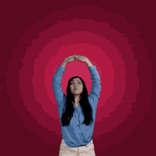 Girl Presenting Anxiety Sparkling Text GIF