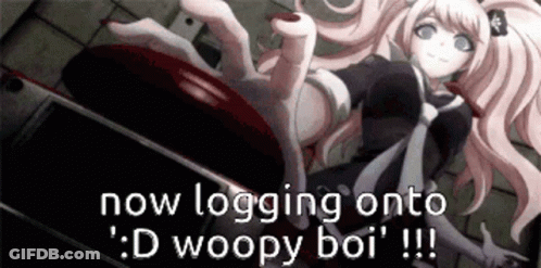 Girl Pressing Button Now Logging Onto D Woopy Boi GIF