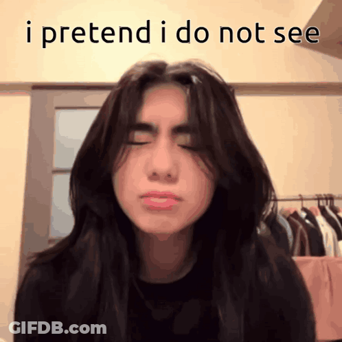 Girl Pretending Not To See GIF