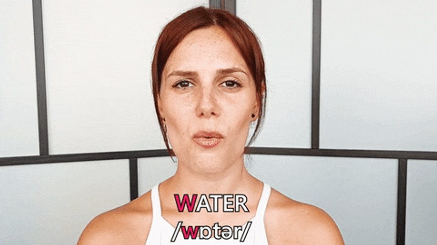 Girl Pronounce Water GIF