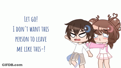 Girl Pushing Boy Let Go GIF