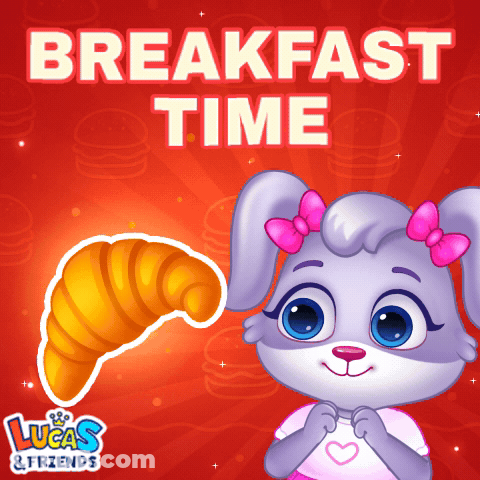 Girl Rabbit And Croissant GIF