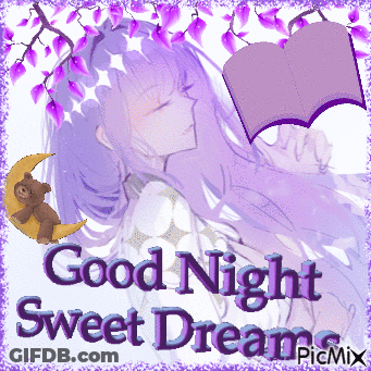 Girl Reading Book Good Night Sweet Dreams GIF