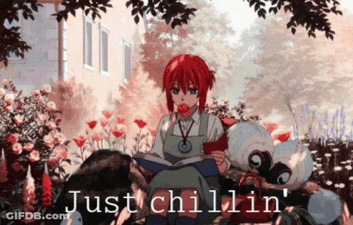 Girl Reading Book Just Chillin GIF