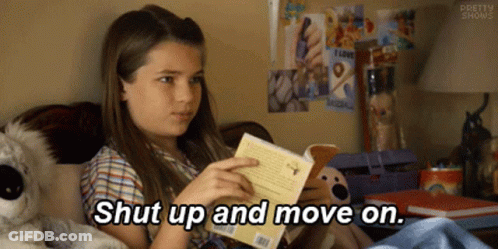 Girl Reading Book Shut Up And Move On GIF