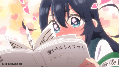 Girl Reading Chinese Book GIF
