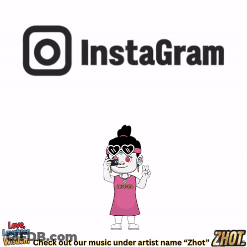 Girl Riding Bike Next To Instagram Logo GIF