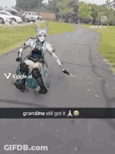 Girl Riding Skateboard Grandma Still Got It GIF