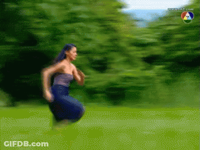 Girl Running Fast To Escape GIF