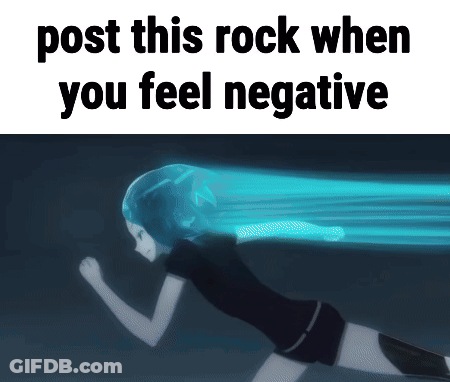 Girl Running Post This Rock When You Feel Negative GIF