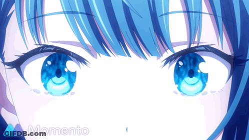 Girl's Blue Eyes With Memento GIF