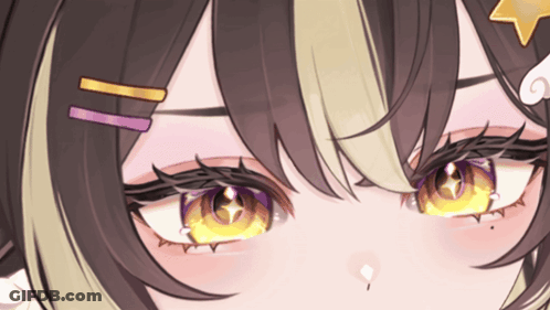 Girl's Eye With Star In Hair GIF
