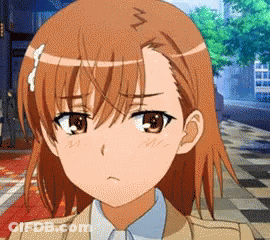 Girl's Face Close Up With N On Head GIF