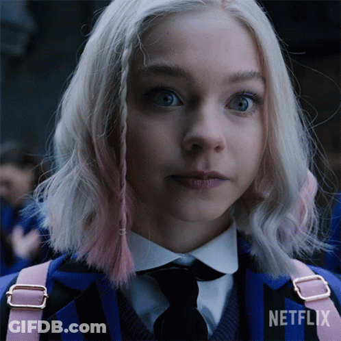 Girl's Face Close Up With Netflix Logo GIF