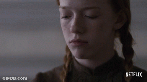 Girl's Face Close Up With Netflix Logo GIF