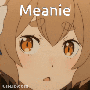 Girl's Face With Meanie Name GIF
