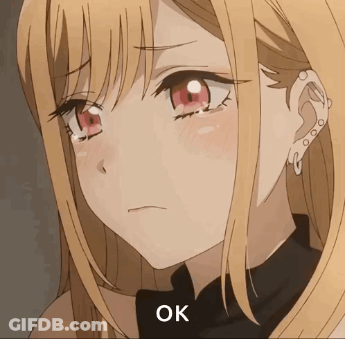 Girl's Face With OK Text GIF