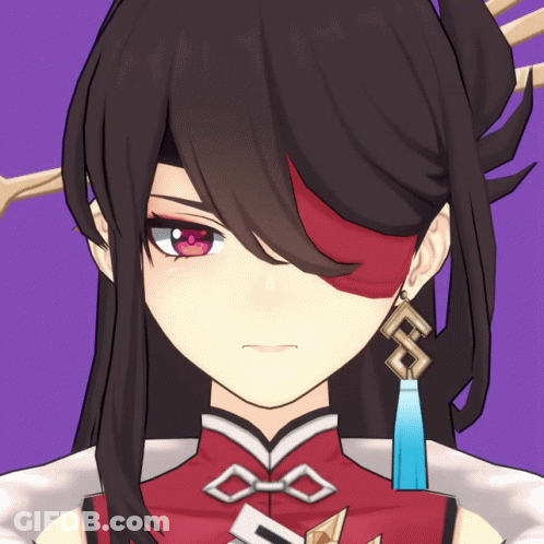 Girl's Face With Red Eyes GIF