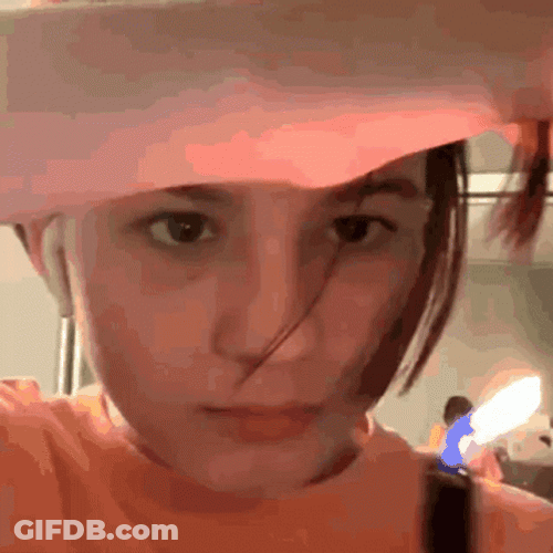 Girl's Hair On Fire GIF